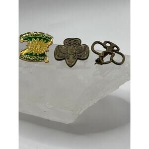 vintage pins (3) girl scout & brownie -1960s / Juliette Gordon birthplace-90s